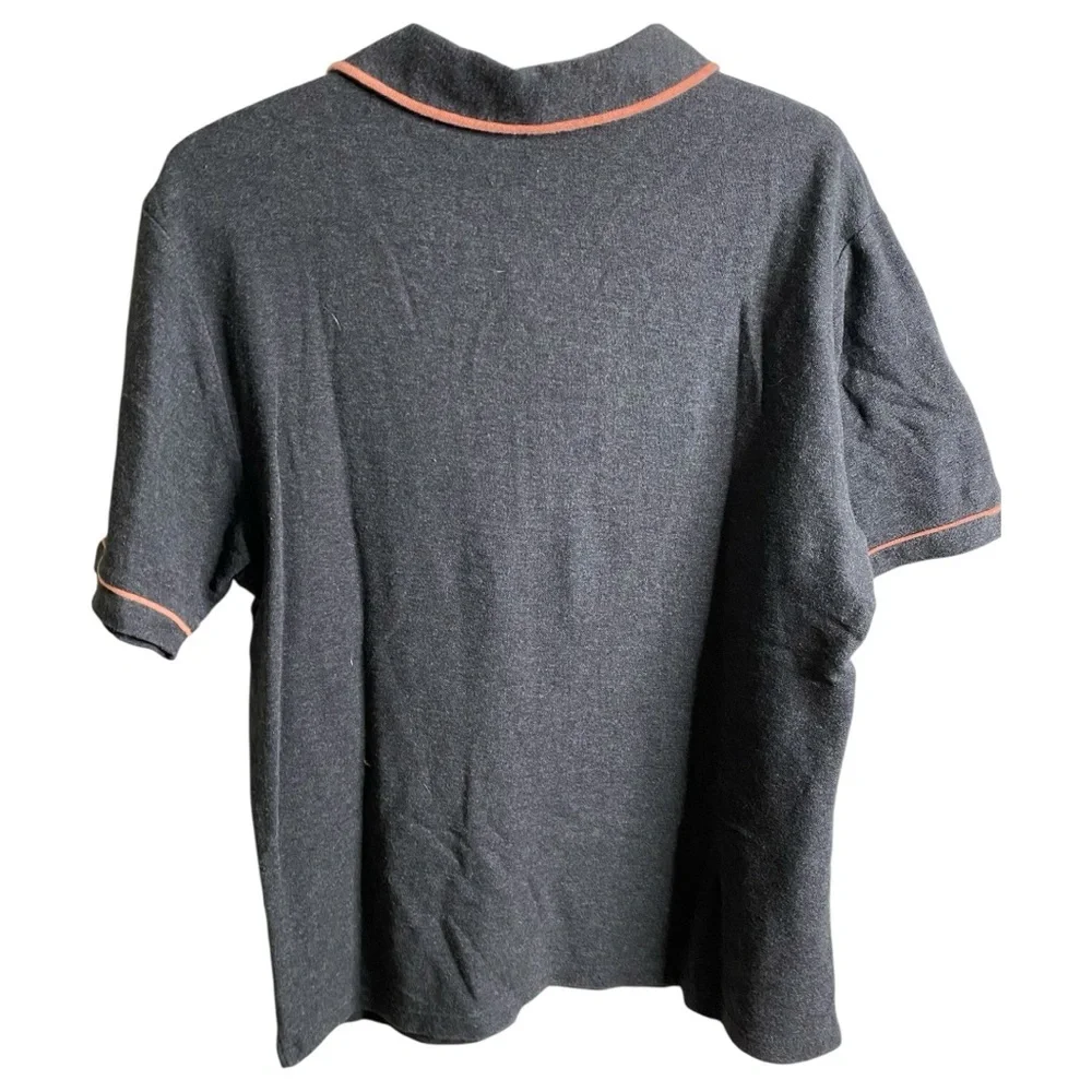 Original Penguin Polo Shirt in Dark Grey with Pink Trim - Picture 5 of 6